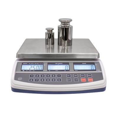 Tællevægt 30 kg x 10 g (e = 10 g) med 230x300 mm vejeplade og Li-Ion batteripakke